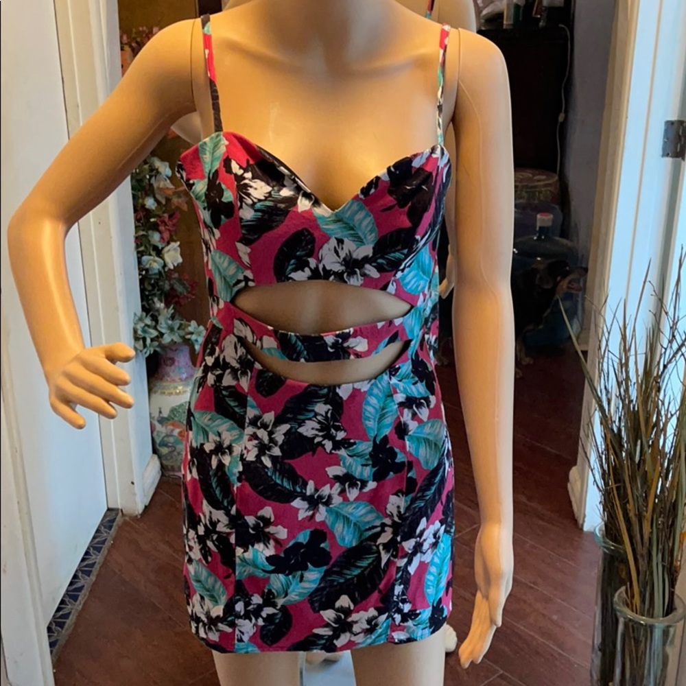 Hawaiian Print Mini Dress